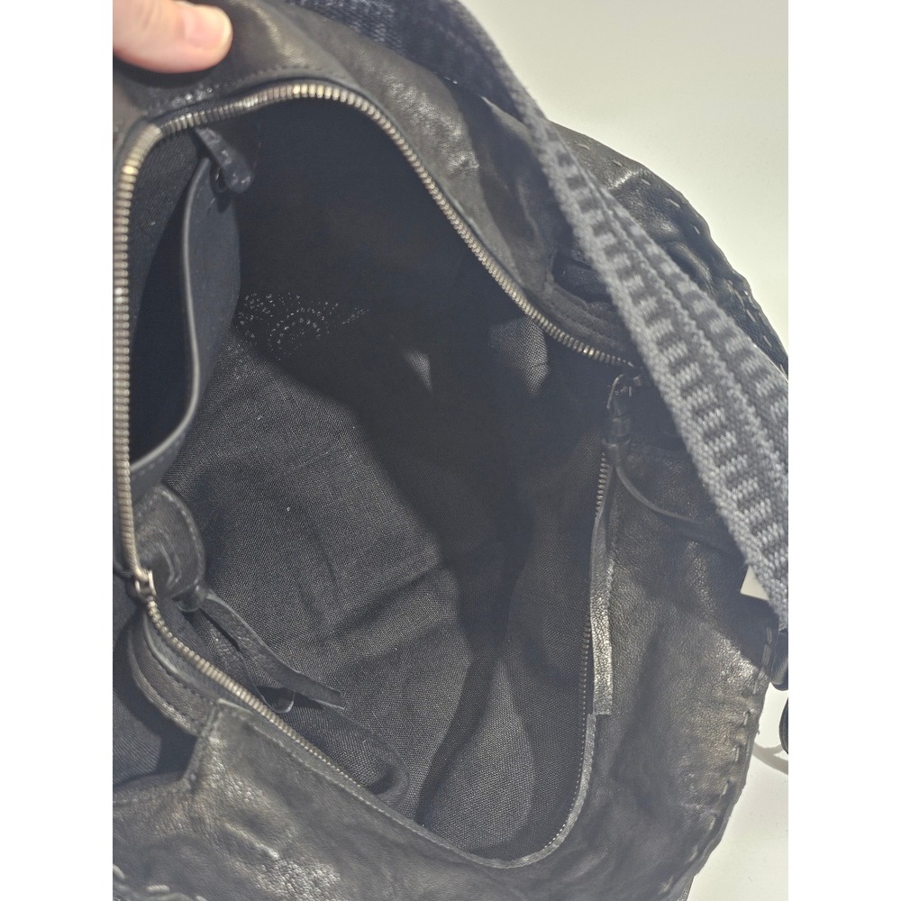 Henry Beguelin Large Tote Bag Black Pierced Leather Shoulder Handbag Italy NEW - Picture 10 of 12